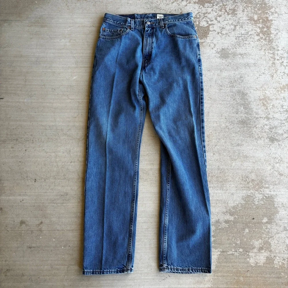 Vintage Levis 505 Mens 34x34 Straight Leg Blue Denim Jeans Medium Wash Mexico